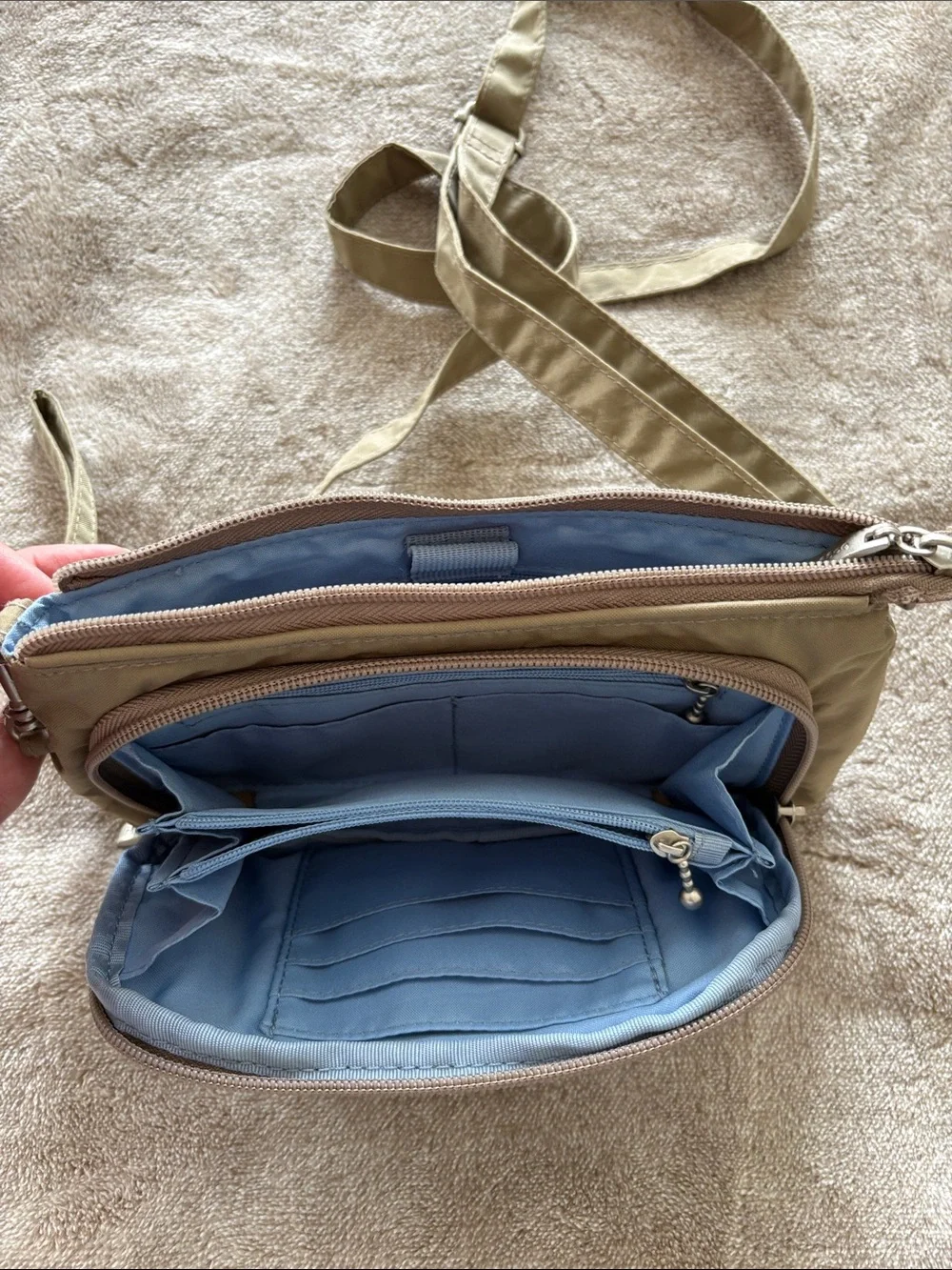 Baggallini Tan Lightweight Crossbody Bag